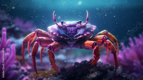 crab underwater wallpaper 4 in the style of rendered.Generative AI