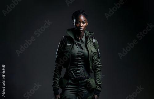 Black beautiful female military
