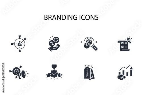 Branding icon set.vector.Editable stroke.linear style sign for use web design,logo.Symbol illustration.