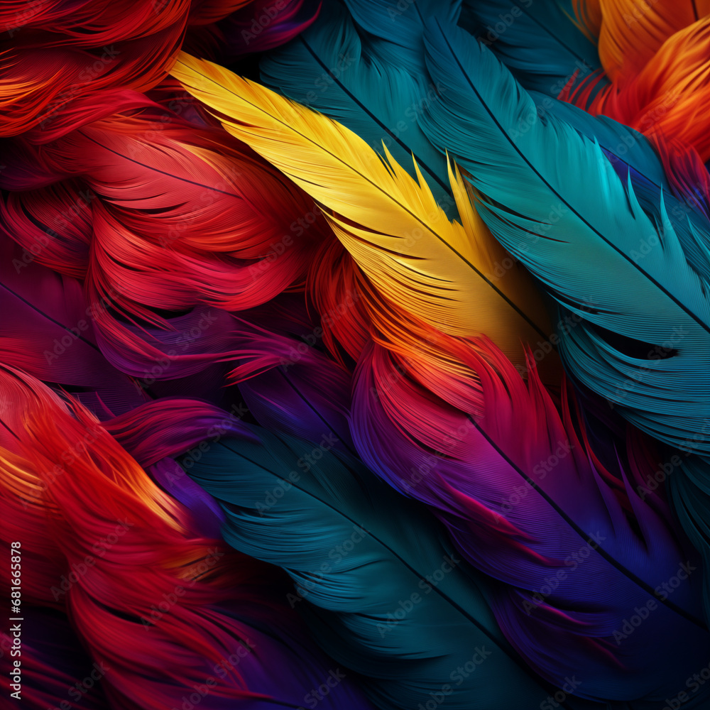 Fototapeta premium Colorful feathers background