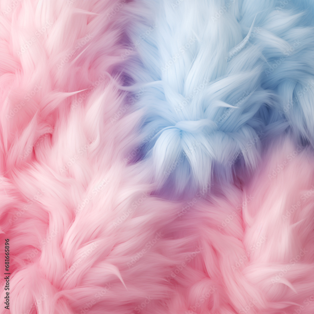 Close up of pastel colored fur coat