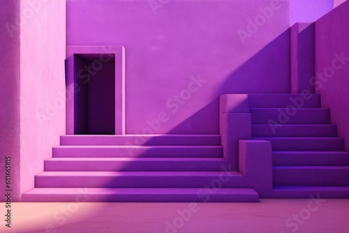purple stairway and wall 