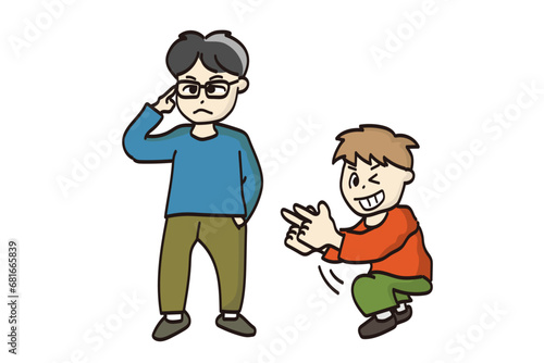 カンチョーをしようとしているイタズラな男性