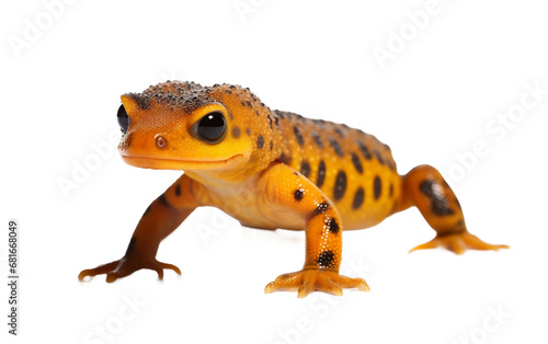 Amazing Pet Newt with Smooth Skin an Aquatic Eyes Isolated on Transparent Background PNG.