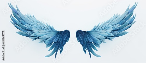 The graphic designer carefully hand-drawn a beautiful blue wing, adding an optimistic and motivational quote, symbolizing freedom and the goal to fly, creating an aesthetically pleasing and