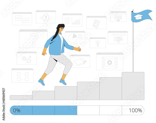 Learning management system. Vector flat illustration.