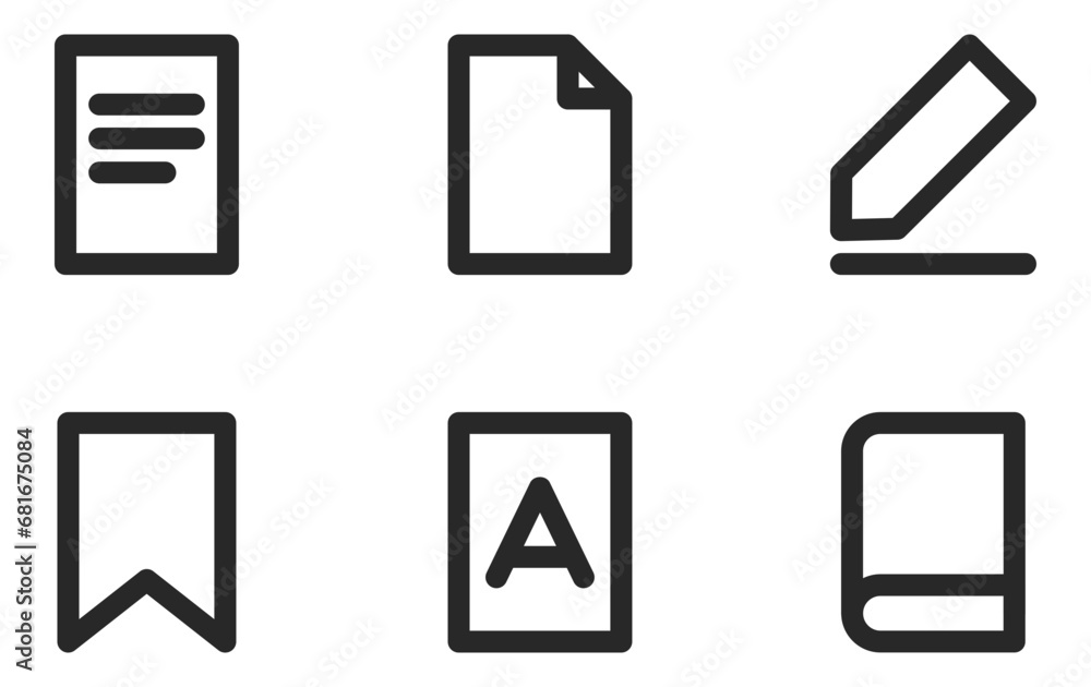 Document icon line design. Vector book sign Document icon line design. Vector book sign