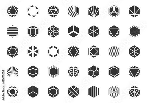 Graphic design element set. Vector logo template.