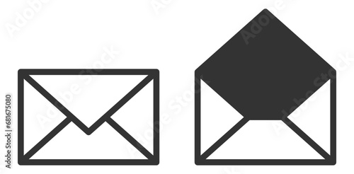 Envelope icons letter. Envelop icon vector template. Mail symbol element. Mailing label for web or print design.
