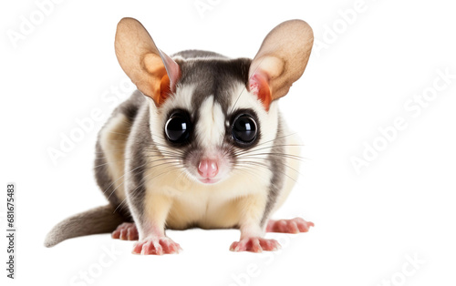 Beautiful Pet Sugar Glider with Large Eyes Isolated on Transparent Background PNG.