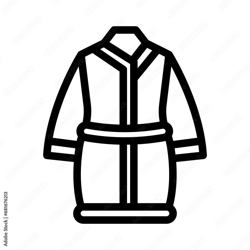 bathrobe line icon illustration vector graphic. Simple element illustration vector graphic, suitable for app, websites, and presentations isolated on white background bathrobe line icon illustration vector graphic. Simple element illustration vector graphic, suitable for app, websites, and presentations isolated on white background