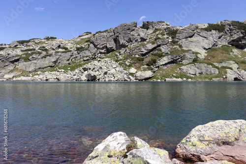 Landscape of Rila Mountain near The Scary lake, Bulgaria photo