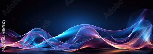 Wallpaper Mural fond d'une vague lumineuse bleu et violette, science fiction Torontodigital.ca