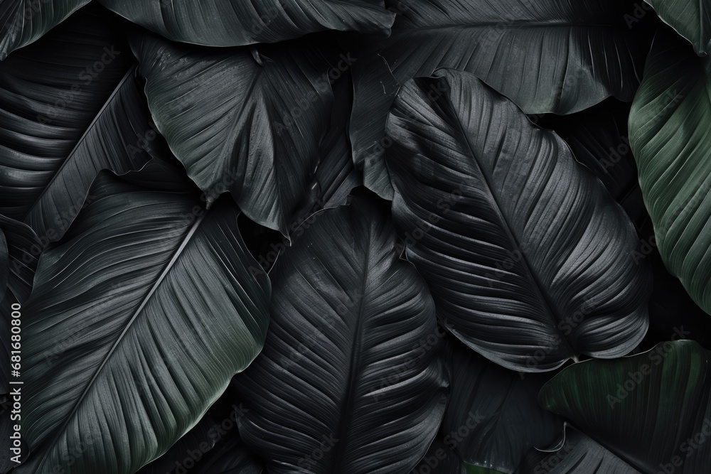 Textures of abstract black leaves for tropical leaf background. Flat lay, dark nature concept, tropical leaf. Textures of abstract black leaves for tropical leaf background. Flat lay, dark nature concept, tropical leaf.