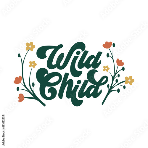 Wild Child Font Design, First child gift tshirt design, Boy's Room Text
