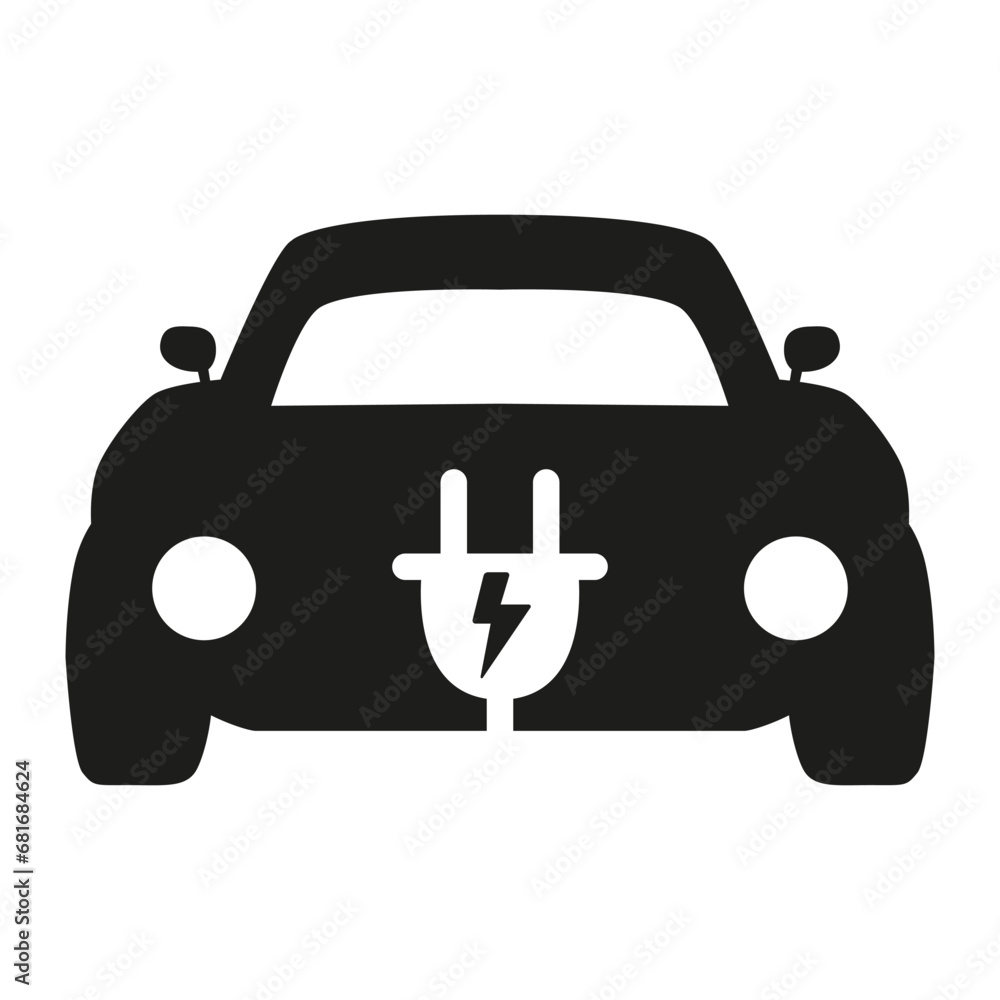 Electric car icon on white background. Electric car icon on white background.