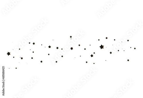 Shooting Star Black. Shooting star with an elegant star trail on a white background. Festive star sprinkles  powder. Vector png.