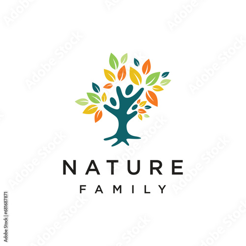 Family tree logo vector with modern concept design idea