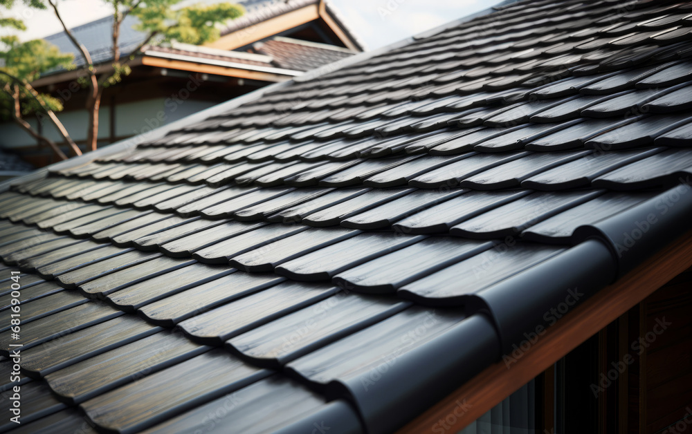 Construction of the roof of the house. Metal tiles. Construction of the roof of the house. Metal tiles.