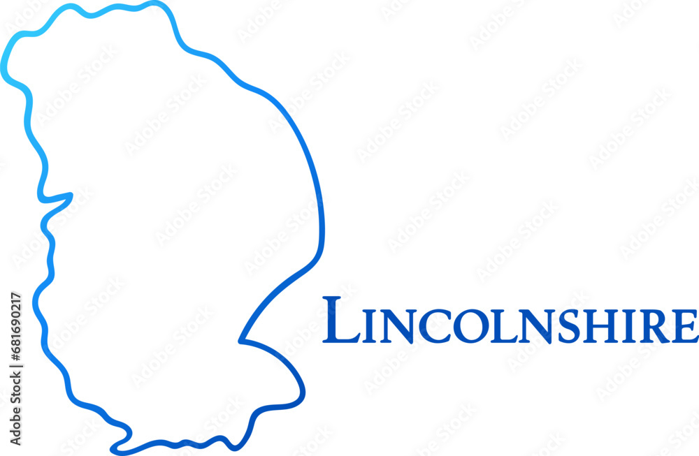 Lincolnshire county linear gradient map