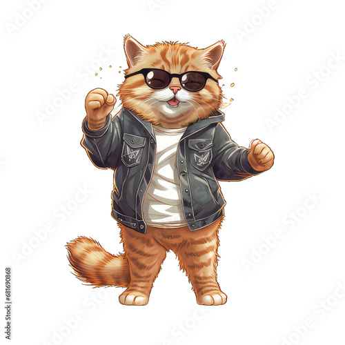 cat giving hifive on transparent background. photo