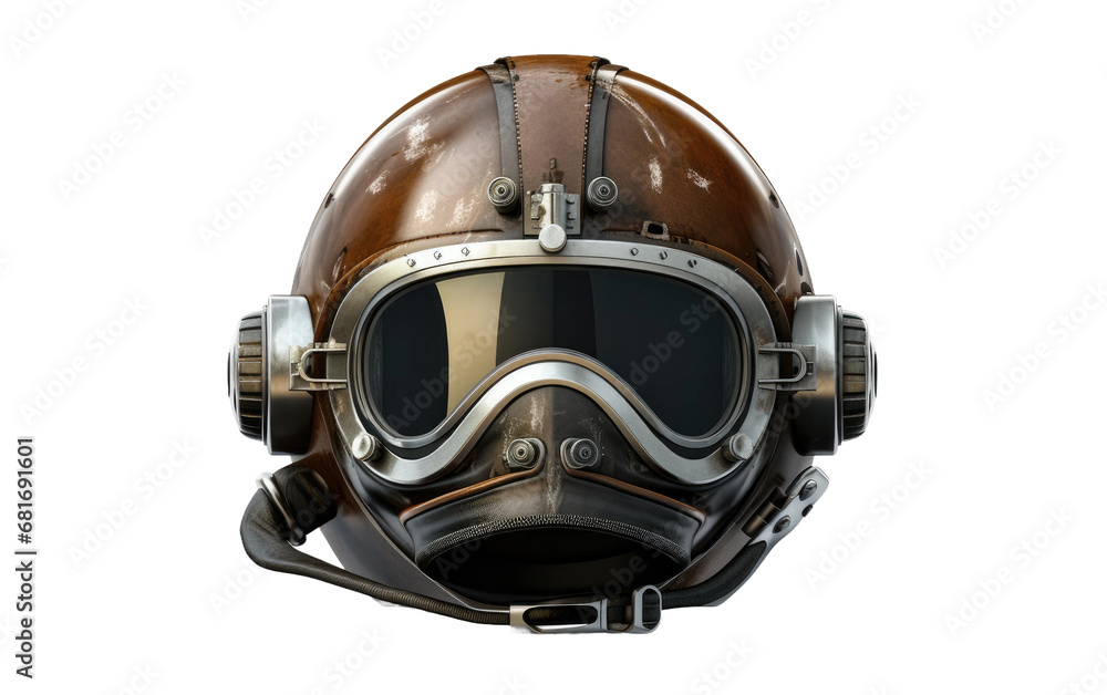 Vintage Helmet Precision Defense Gear on a White or Clear Surface PNG Transparent Background