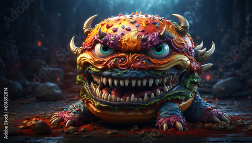 An evil burger monster. © AMERO MEDIA