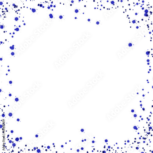 light blue snow edges with blue paint splatter,  handpainted festive holiday page decoration, transparent overlay watercolor decoration