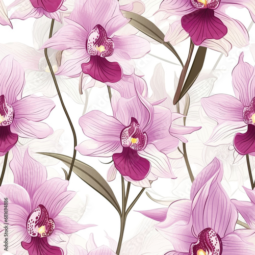 Orchid Symphony Floral Background