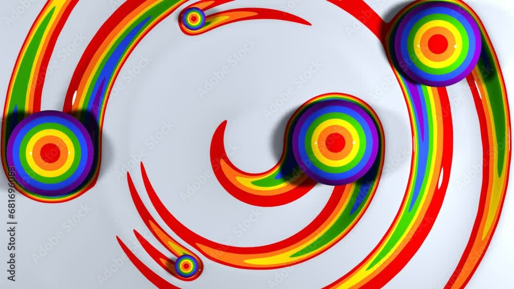3d rendered rainbow abstract LGBT colorful spheres moving and rotating background. Y2K trendy surreal eyes psychedelic motion animation 4k 30fps 3d rendered rainbow abstract LGBT colorful spheres moving and rotating background. Y2K trendy surreal eyes psychedelic motion animation 4k 30fps