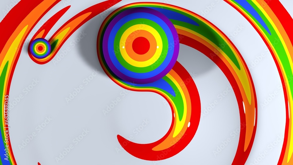 3d rendered rainbow abstract LGBT colorful spheres moving and rotating background. Y2K trendy surreal Pride eyes psychedelic 4k 3d rendered rainbow abstract LGBT colorful spheres moving and rotating background. Y2K trendy surreal Pride eyes psychedelic 4k