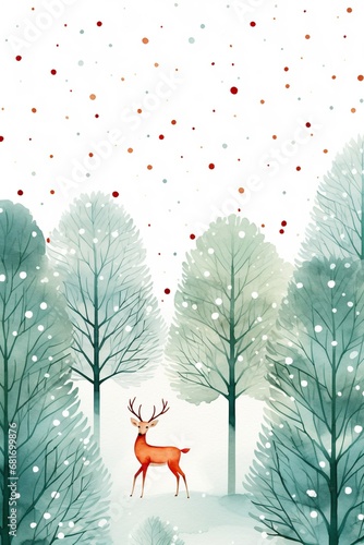 Watercolor Christmas illustration pattern  featuring joyful holiday elements.