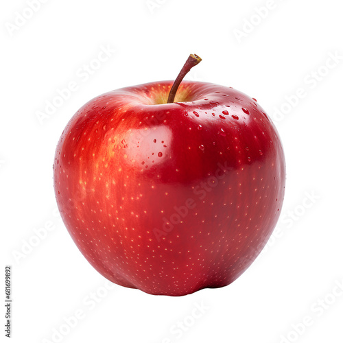 red apple on a transparent background PNG for decorating projects.