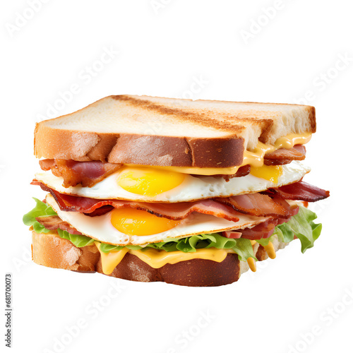 ham and cheese sandwich on a transparent background PNG for decorating projects.