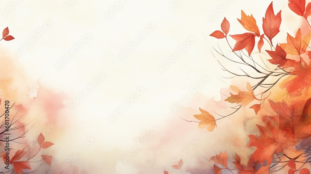 Vibrant Watercolor Autumn Background. Generative Ai Vibrant Watercolor Autumn Background. Generative Ai