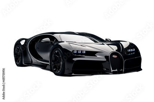 sport black car  isolated on transparent background - Generative AI