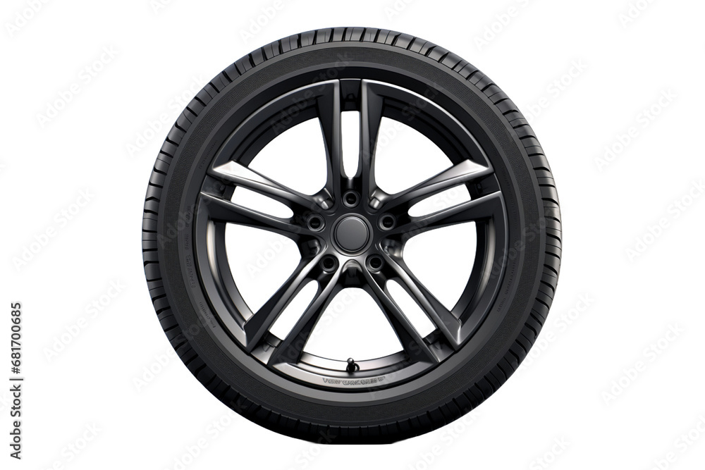 car wheel isolated on transparent background - Generative AI car wheel isolated on transparent background - Generative AI