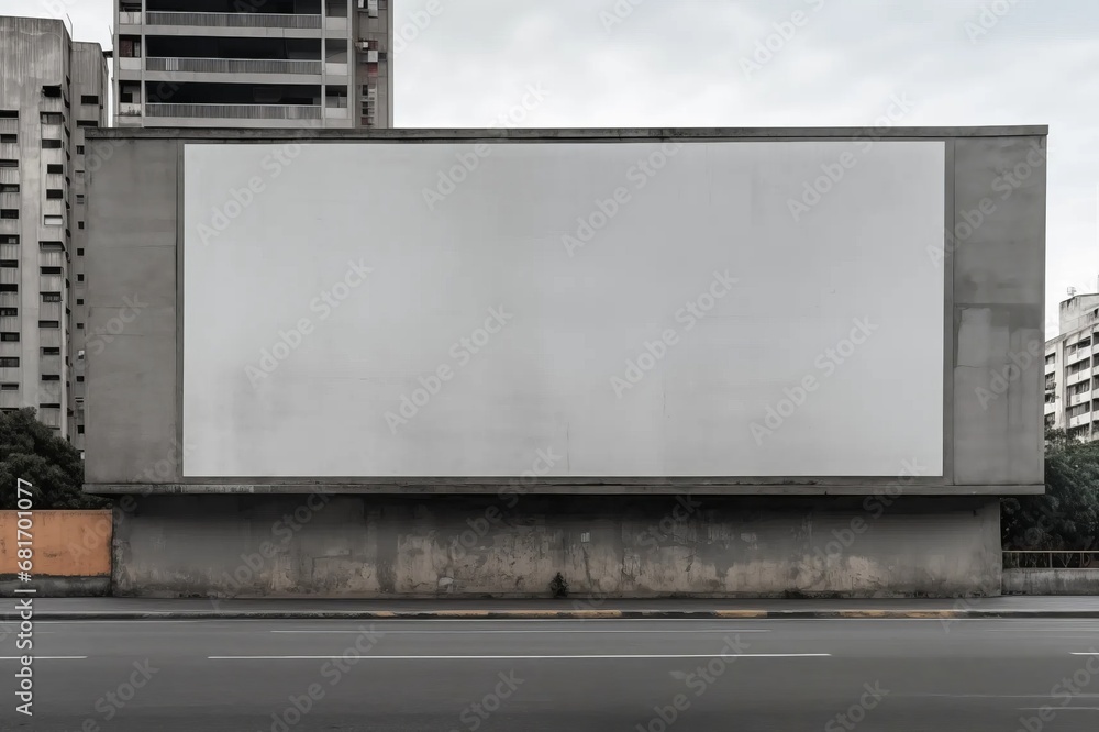 Large blank billboard in the city on wall. Blanket banner to add your own text Large blank billboard in the city on wall. Blanket banner to add your own text