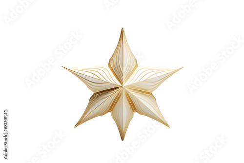 christmas star decoration  isolated on transparent background - Generative AI