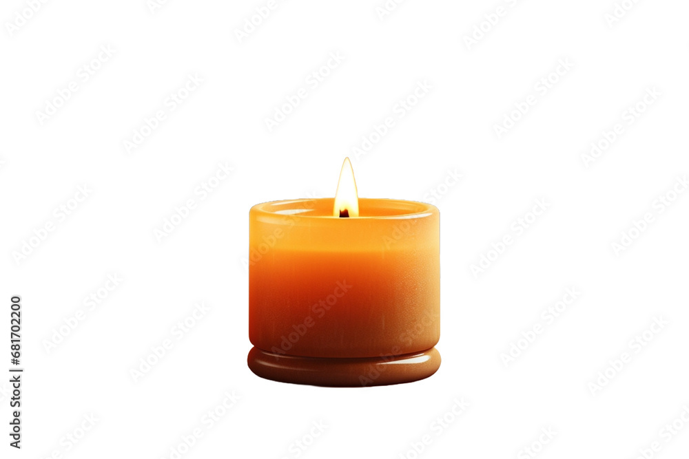 burning candle isolated on transparent background - Generative AI