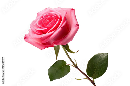 pink rose isolated on transparent background - Generative AI