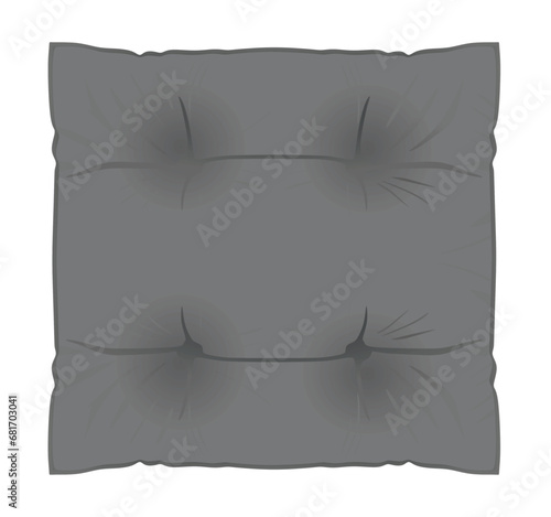 Grey seat cushion. vector illustration
