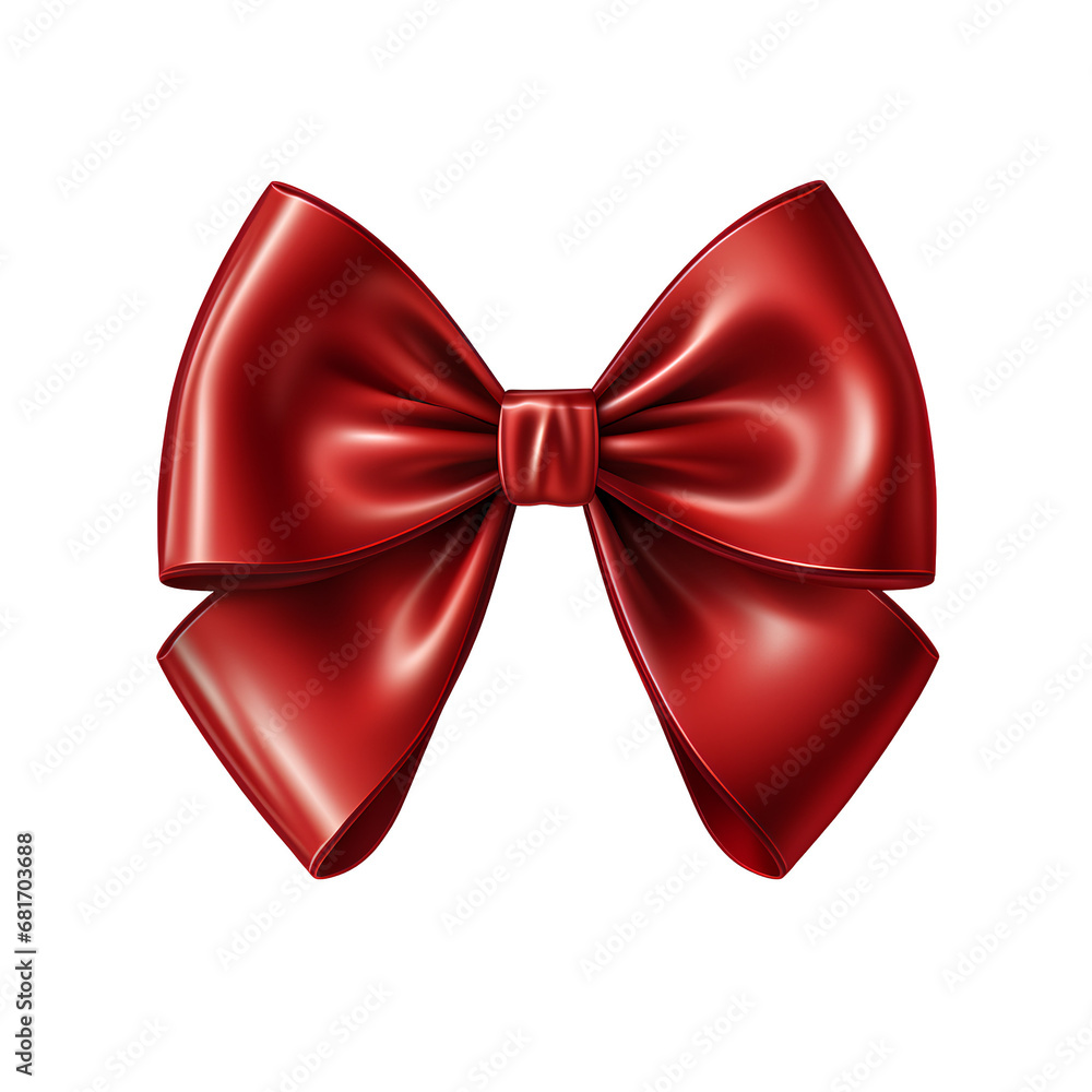 red bow on PNG transparent background