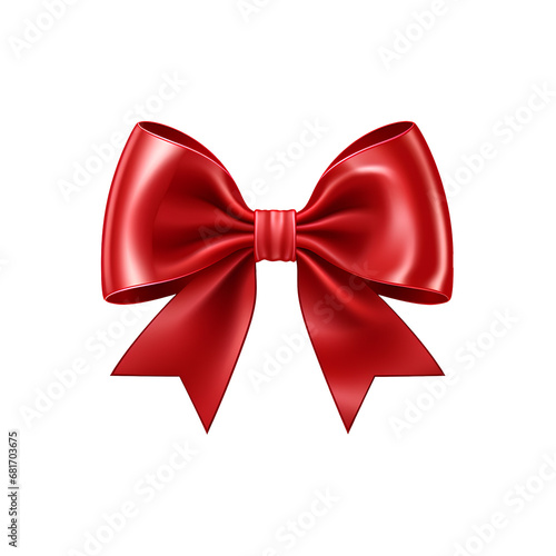 red ribbon bow on transparent background PNG