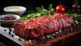 Freshness and tenderness on a grilled sirloin steak generated by AI