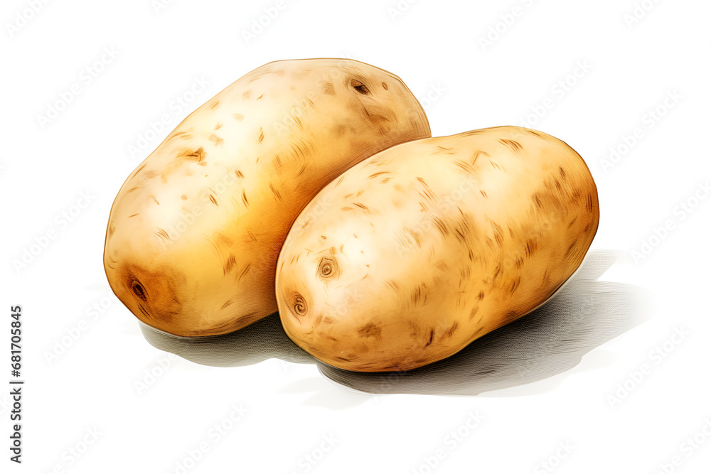potatoes isolated on white background potatoes isolated on white background