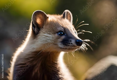 AI generated illustration of a furry mammal standing on a dirt surface near some rocky outcroppings