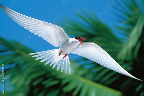 The captivating allure of arctic terns, with their elegant flight and distinctive red beaks, nesting on Iceland's coastal plains and nesting sites, presents a migratory and birdwatching wonder. Witnes photo