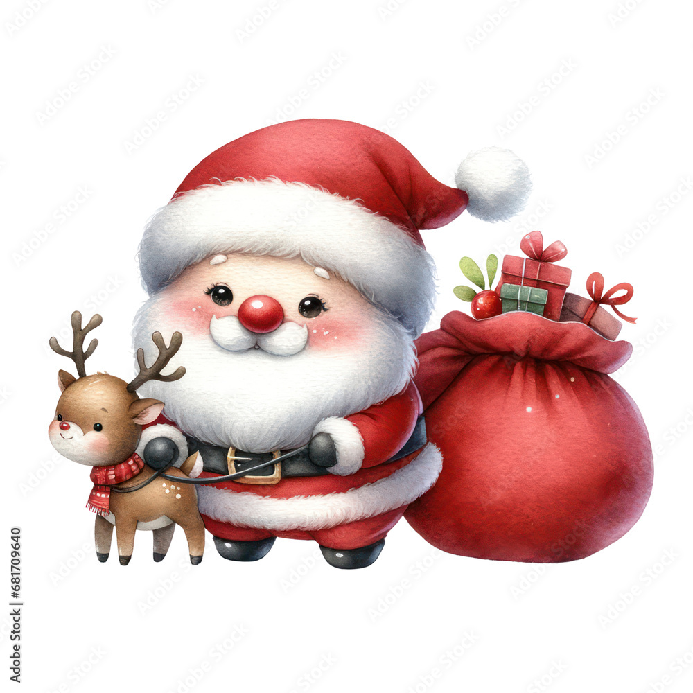 watercolor picture santa watercolor picture santa