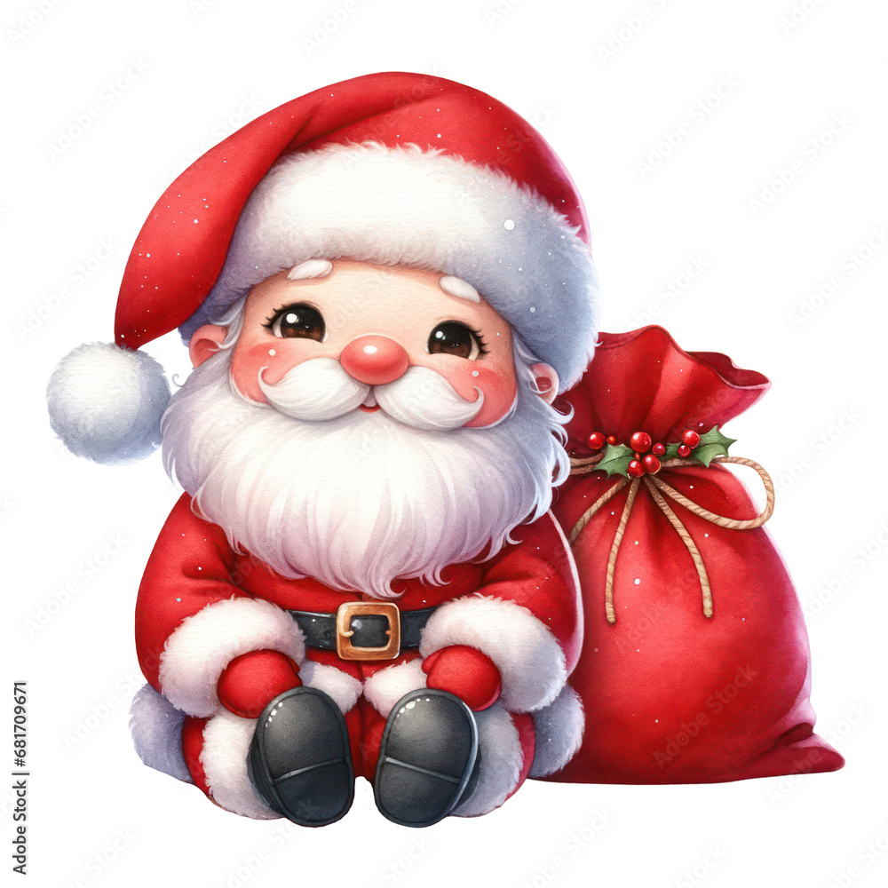 watercolor picture santa watercolor picture santa